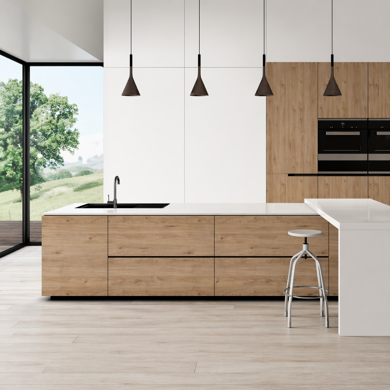 Frentes de cajón de cocina efecto madera a medida. Renueva cajones de cocina sin obra con acabados roble y tonos neutros cálidos, modernos y resistentes.