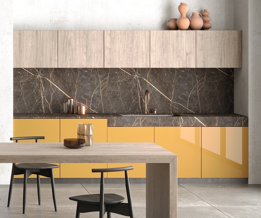 Puertas de cocina efecto madera a medida para renovar armarios sin obra. Acabados roble, olmo y nogal con bisagras incluidas y diseño natural y moderno.