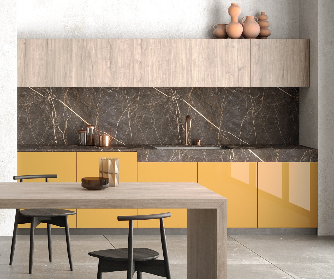Puertas de cocina efecto madera a medida para renovar armarios sin obra. Acabados roble, olmo y nogal con bisagras incluidas y diseño natural y moderno.